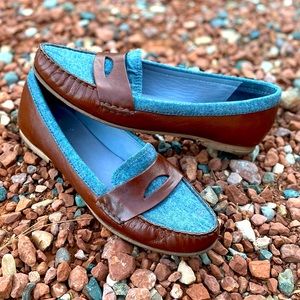 Cole Haan | Vintage Leather An Denim Fabric Loafer
